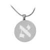 Customized surgical steel circular medal with letters from the Kabbalah